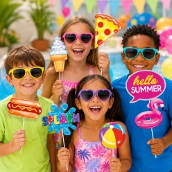 Pool Party Cutouts/Photo Props - 8 PK